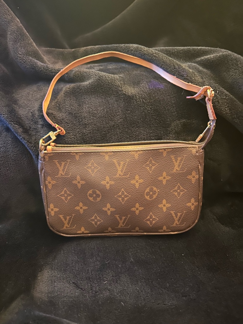 Classic LV Style Monogram Pochette Accessories - Brown